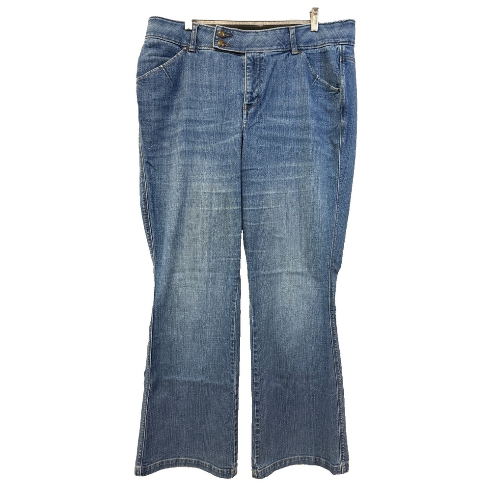 Lane‎ Bryant Tighter Tummy Tech Flare Leg Light Wash Stretch Jeans Size 18Tall